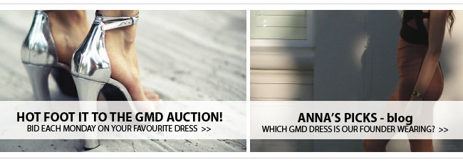 Blog articles about Hotfoot it to the GMD Auction, bid each monday on your favourite dress - Anna's picks, which GMD dress is our founder wearing?