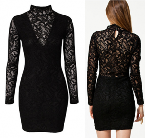 karl lagerfeld black lace dress